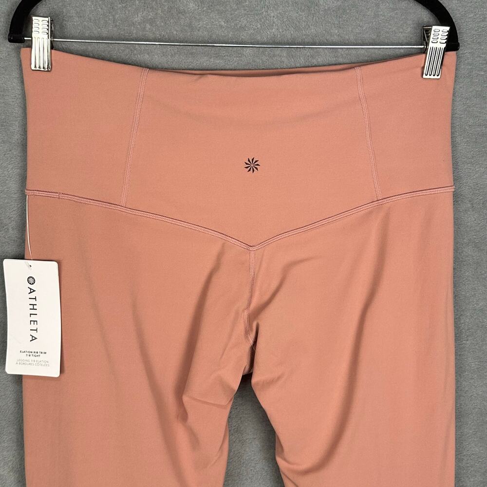 Athleta Leggings Womens 1X Pink Elation Rib Trim 7/8 Tight Workout Comfort Gym - Picture 5 of 14